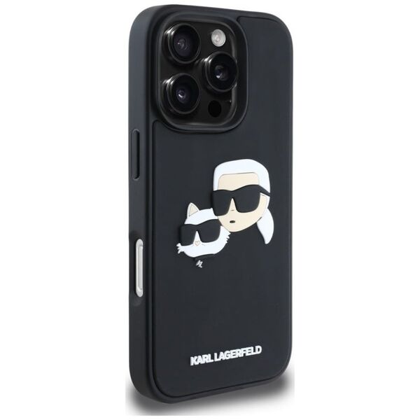 Etui Karl Lagerfeld HC 3D Rubber Double   Heads do iPhone 16 Pro Max czarny