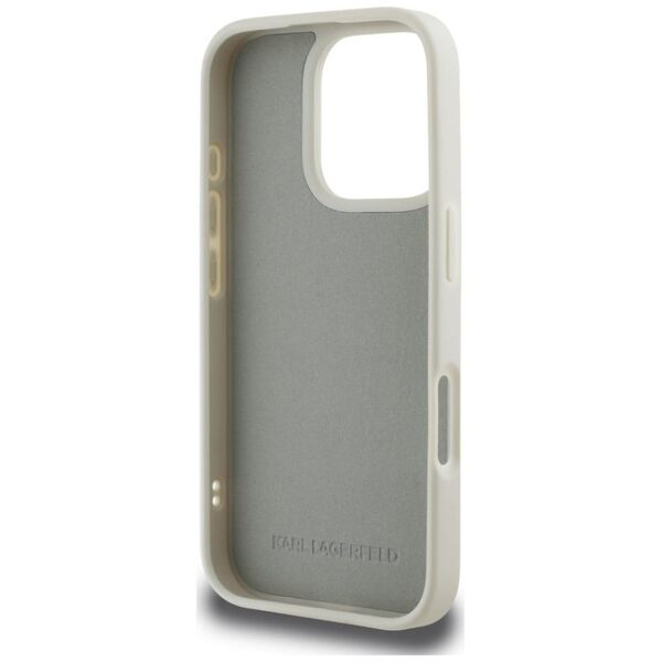 Etui Karl Lagerfeld HC 3D Rubber Double   Heads do iPhone 16 Pro beżowy