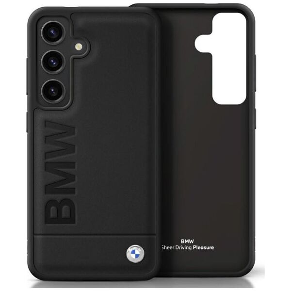 Etui BMW Leather Big Wordmark do Samsung  Galaxy S25 czarny