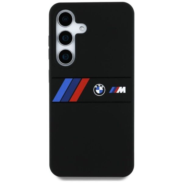 Etui BMW Silicone Middle Tricolor         Stripes MagSafe do Samsung Galaxy S25 czarny