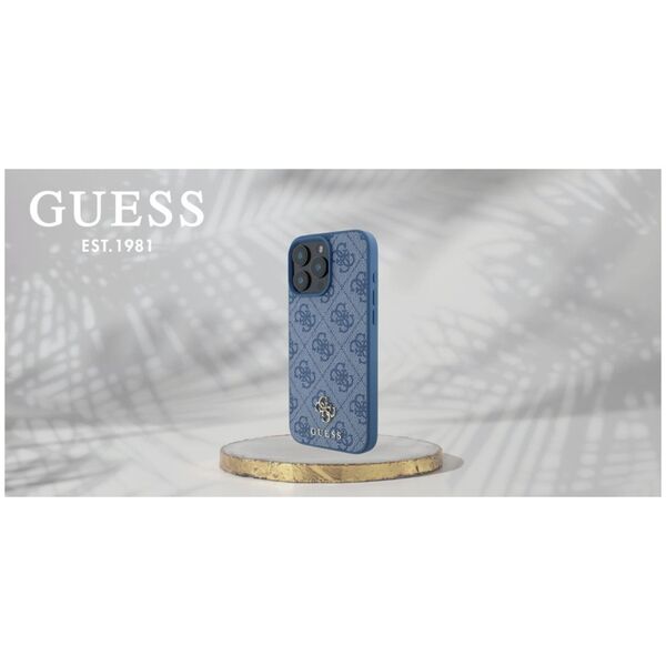 Etui Guess HC PU 4G Small 4G and Classic  do iPhone 16 Pro Max MagSafe niebieski