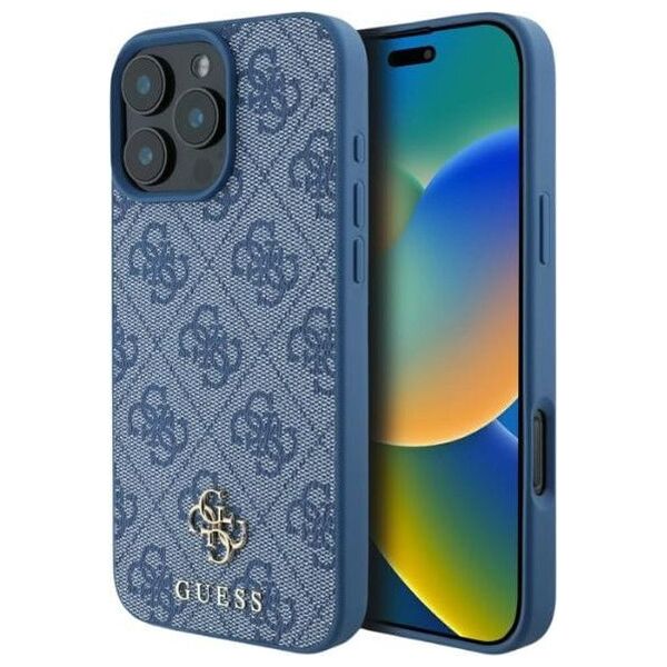 Etui Guess HC PU 4G Small 4G and Classic  do iPhone 16 Pro Max MagSafe niebieski