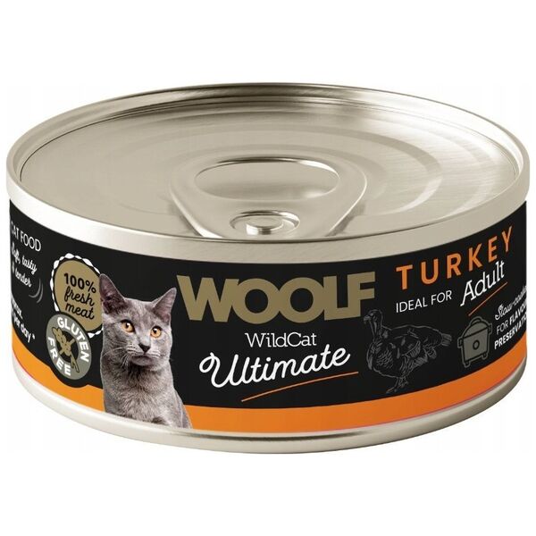 WOOLF KOT PUSZKA 85g ULTIMATE CAN TURKEY  PATE  /6