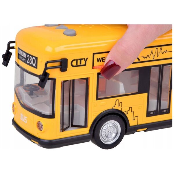 Żółty imprezowy autobus otwierane drzwi dźwięki światła muzyka ZA5222