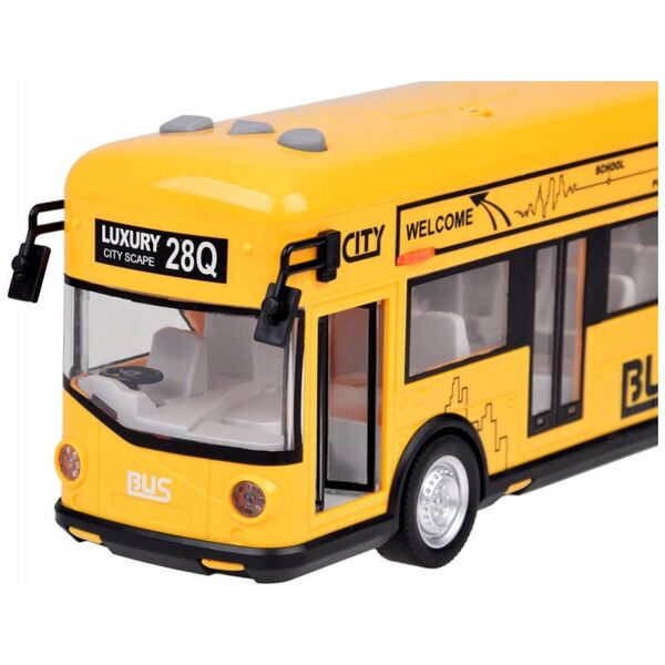 Żółty imprezowy autobus otwierane drzwi dźwięki światła muzyka ZA5222