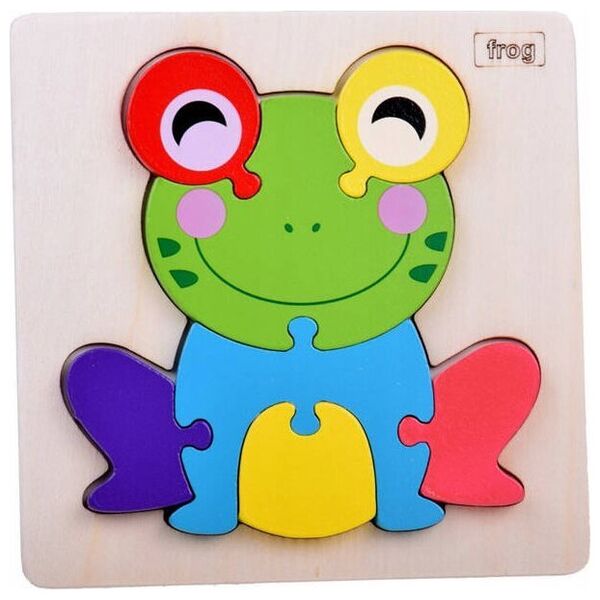 Żabka Puzzle drewniane Edukacyjna układanka dla dziecka ZA5371