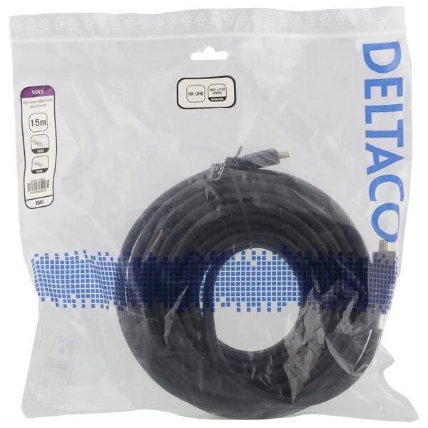 Kabel Deltaco DELTACO didelės spartos HDMI kabelis, 15 m, Ethernet, 4K UHD, juodas / HDMI-1080D