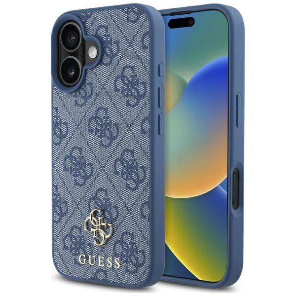 Guess HC PU 4G Small 4G and Classic case for iPhone 16 MagSafe blue