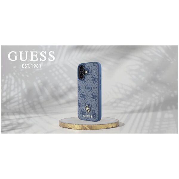 Guess HC PU 4G Small 4G and Classic case for iPhone 16 MagSafe blue