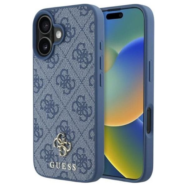 Guess HC PU 4G Small 4G and Classic case for iPhone 16 MagSafe blue
