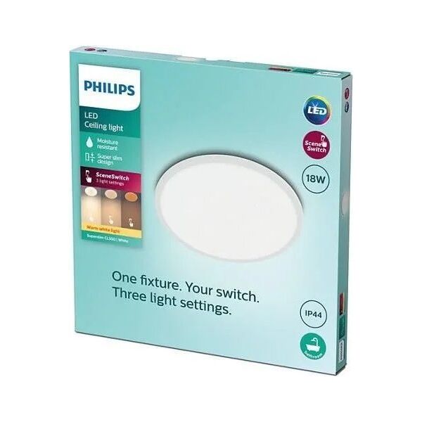 Philips Superslim CL550 -kattovalaisin, pyöreä, valkoinen, 1500 lm, 2700K