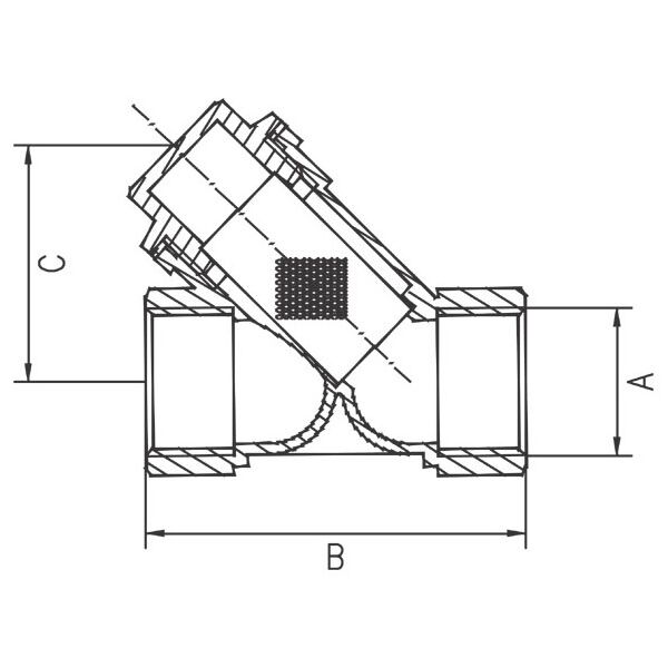 Ferro Filtr osadnikowy do gazu 6/4" F08