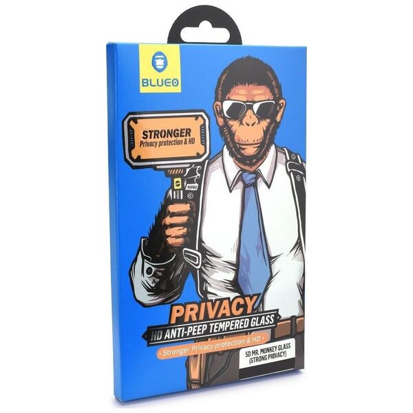 Partner Tele.com Szkło Hartowane 5D Mr. Monkey Glass - APP IPHO XR/11  6,1 czarny (Strong Privacy)