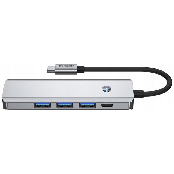TECH-PROTECT HB01 HUB ADAPTER 5IN1 TYPE-C + USB3.0 + HDMI 4K 60HZ + PD100W SPACE GREY