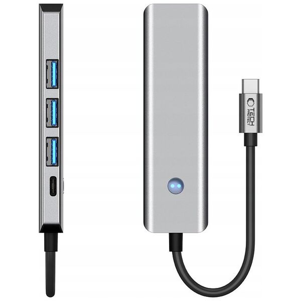TECH-PROTECT HB01 HUB ADAPTER 5IN1 TYPE-C + USB3.0 + HDMI 4K 60HZ + PD100W SPACE GREY