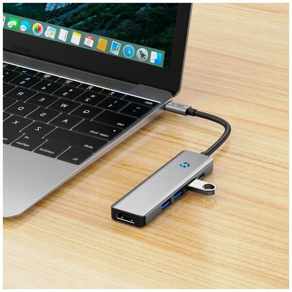 TECH-PROTECT HB01 HUB ADAPTER 5IN1 TYPE-C + USB3.0 + HDMI 4K 60HZ + PD100W SPACE GREY