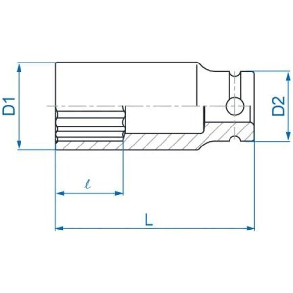 King Tony NASADKA DŁUGA UDAROWA 1/2" 17mm x 80mm, 12-kąt King Tony