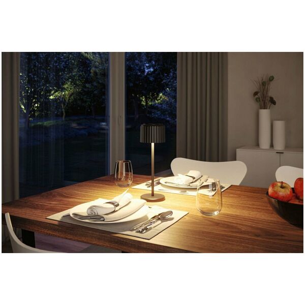 Lampa stołowa Paulmann Lampka stołowa solarna ELSE LED DIM USB-C 3,7W 250lm 2700K IP44 czarny / aluminium