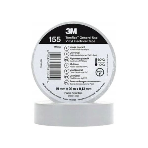 3M Taśma izolacyjna 3m PVC Temflex 1300 DE272962825 19mmx20m biała