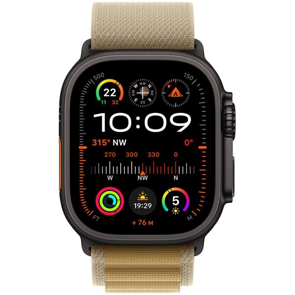 APPLE 49mm Tan AlpineLoop -Small - Black Titanium Finish