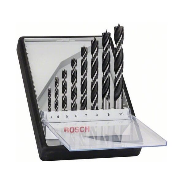 Wiertło Bosch do drewna kręte walcowe 7 4 5 3 6 10 8 9mm zestaw (2607010533)