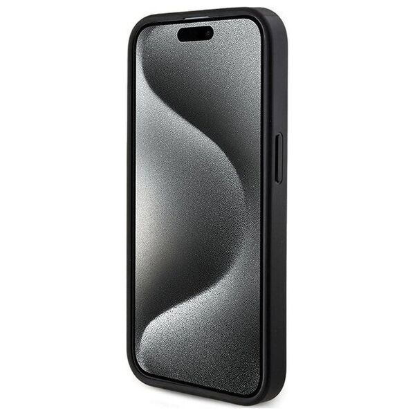 Guess Guess GUHMP14LG4GFRK iPhone 14 Pro 6.1" czarny/black hardcase 4G Collection Leather Metal Logo MagSafe