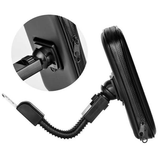 OEM Uchwyt motocyklowy na zamek wodoodporny ( 6,4" - 8" ) CM757 czarny