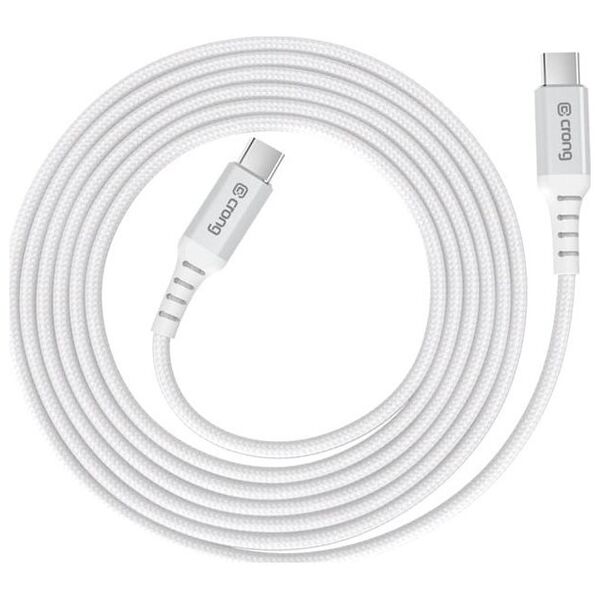 Crong Armor Link - Kabel 60W PD 3A USB-C do USB-C 150cm (biały)