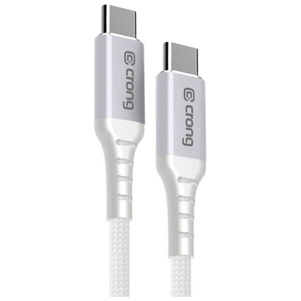 Crong Armor Link - Kabel 60W PD 3A USB-C do USB-C 25cm (biały)