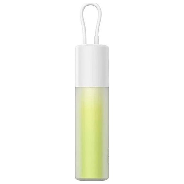 Powerbank Baseus Popsicle 5200mAh 20W z wbudowanym kablem Lightning (+ biały kabel Baseus Simple USB-C - USB-C 60W/20V/3A/30cm) - biało-zielony