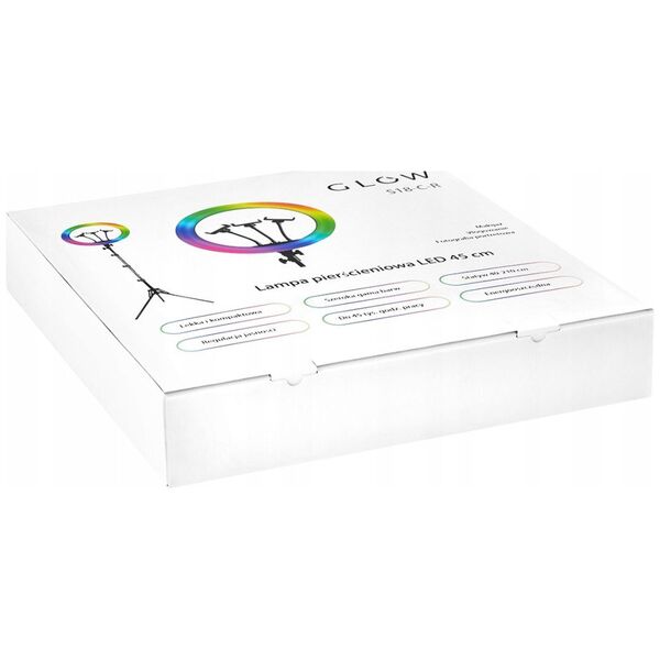 Lampa pierścieniowa Activeshop GLOW lampa pierścieniowa ring 18" RGB bsc ze statywem 45W