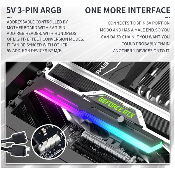 1stCOOL 1stCool Υποστήριξη GPU Kovový držák ARGB, černá 13269701 8594192891284