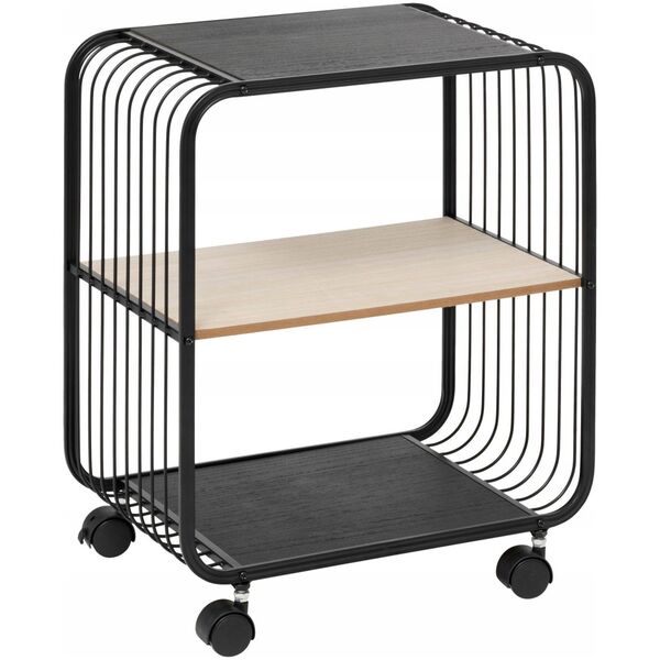 Półka mobilna NOIR, 2-poziomowa, metalowa, 43,3 x 28 x 53 cm