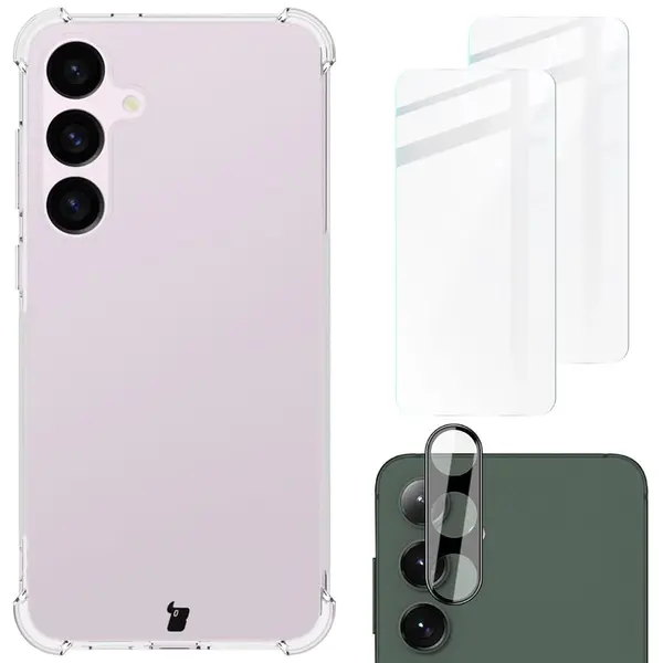 Bizon Case Clear Pack case + 2x tempered glass + lens protection Samsung Galaxy S24+ Plus clear