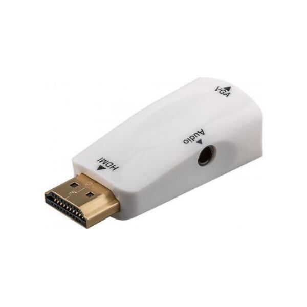 Adapter AV Goobay D-Sub (VGA) - HDMI + Jack 3.5mm biały (JAB-3383137)