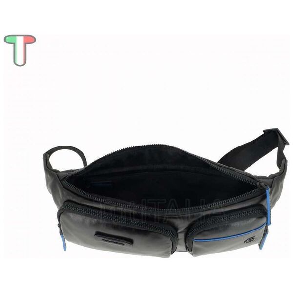 Piquadro Piquadro, Μπλε τετράγωνο, Γνήσιο δέρμα, Fanny Pack, Προϊόντα περιποίησης, CA5578B2V, Μαύρο, 32x14x7 cm, Ανδρικά Για Άντρες 13425147 8024671575706
