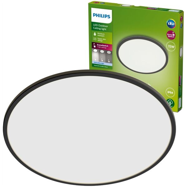 Lampa sufitowa Philips SUPERSLIM CEILING SSW 15W 40K BLACK IP54