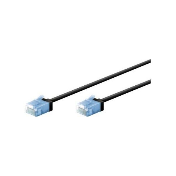 Goobay Ultra-elastyczny CAT 6A kabel krosowy, slim, U/UTP, czarny - Długość kabla 3 m