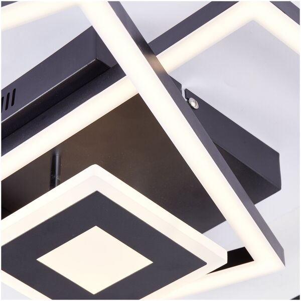 Ceiling LED lamp BRILLIANT BRAY, 22 W, 3000 K, 2900 lm, black, 40 x 40 x 9 cm