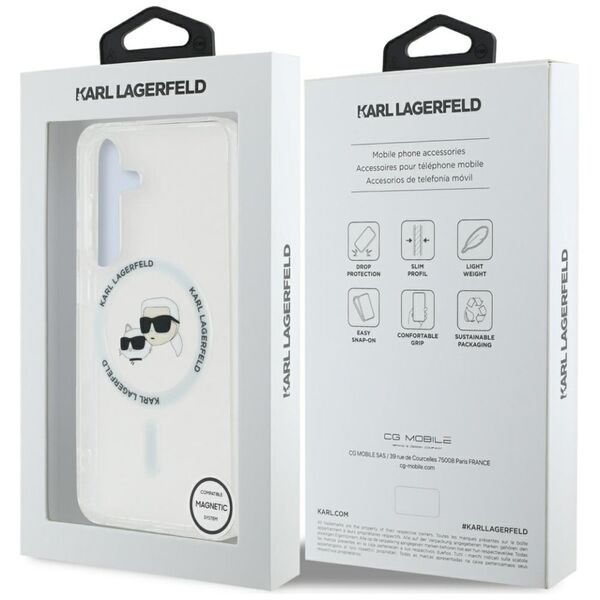 Karl Lagerfeld Case for Samsung Galaxy S25 - Karl Lagerfeld IML MagSafe (KLHMS25SHLSKCH) - Metal Karl&Choupette Head 3666339449988 έως 12 άτοκες Δόσεις