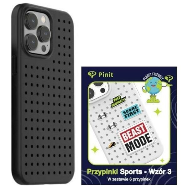 Pinit Pinit Dynamic + Sports Pin Case Σετ iPhone 14 Pro Max 6,7" μαύρο/μαύρο μοτίβο 3 13002125 5905359817437