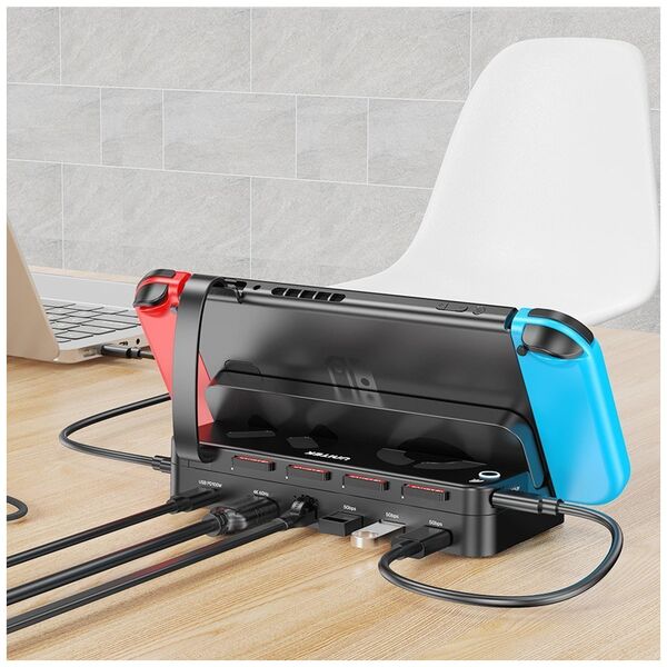 Unitek Unitek Stacja dokująca do Nintendo Switch, PD 100W, HDMI 4K, RJ-45, czytnik kart