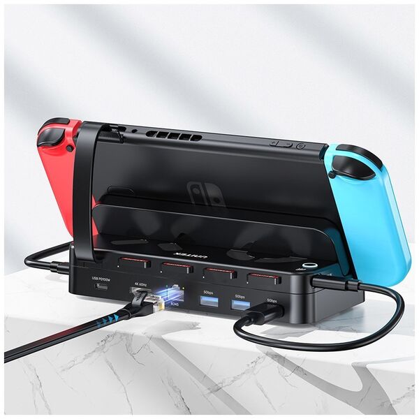 Unitek Unitek Stacja dokująca do Nintendo Switch, PD 100W, HDMI 4K, RJ-45, czytnik kart