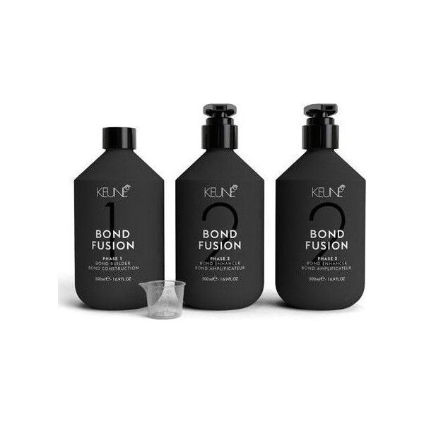 Keune Set Keune: Bond Fusion Phase 1, Hair Treatment Lotion Mask, Bond Repair, 500 ml + Bond Fusion Phase 2, Hair Treatment Lotion Mask, Bond Enhancer, 500 ml + Measuring Cup Unisex 13452476 8719281022275
