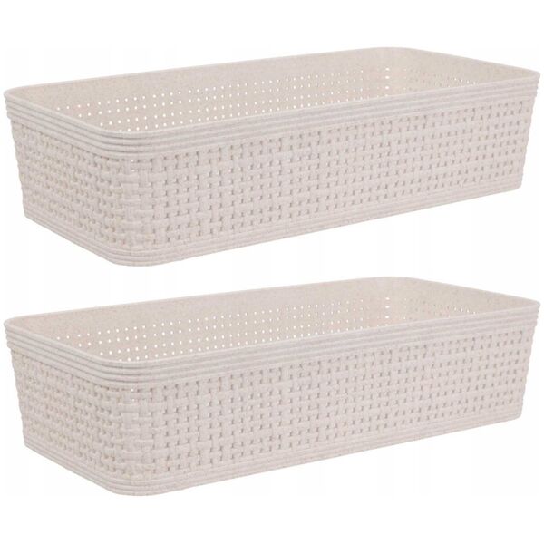 Plastikowe koszyki do organizacji, 25 x 13,5 x 6 cm, 2 szt.