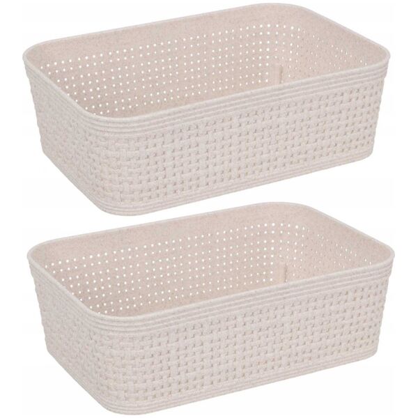 Plastikowe koszyki do organizacji, 19 x 13,5 x 6 cm, 2 szt.