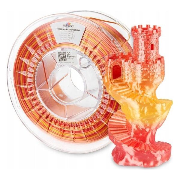 SPECTRUM Tisková struna (filament) PLA SILK RAINBOW 1.75mm FIRE RED 1kg