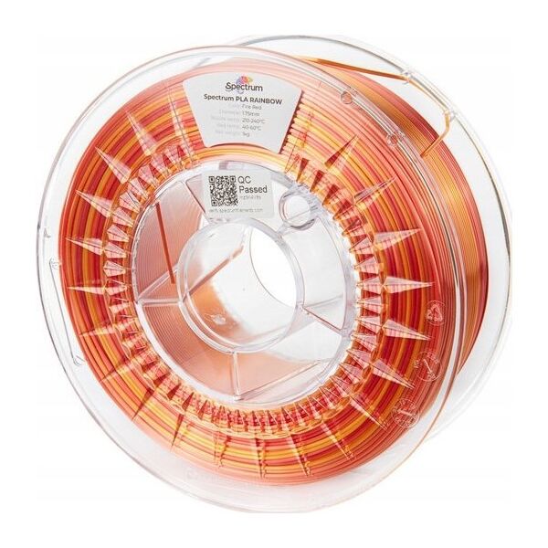SPECTRUM Tisková struna (filament) PLA SILK RAINBOW 1.75mm FIRE RED 1kg