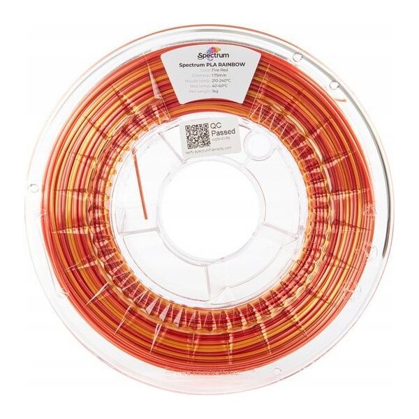 SPECTRUM Tisková struna (filament) PLA SILK RAINBOW 1.75mm FIRE RED 1kg