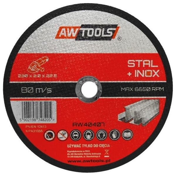 AWTools Tarcza do metalu 230 x 22,2 x 2,0mm (AW40407)